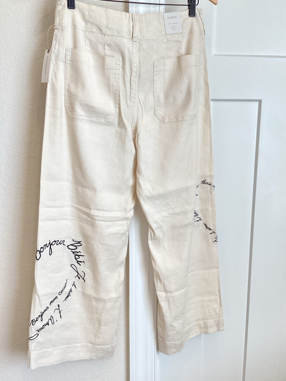 🇫🇷Anthropologie Colette Pants Maeve Linen Cropped Wide-Leg Pants New 28 France - Picture 8 of 15